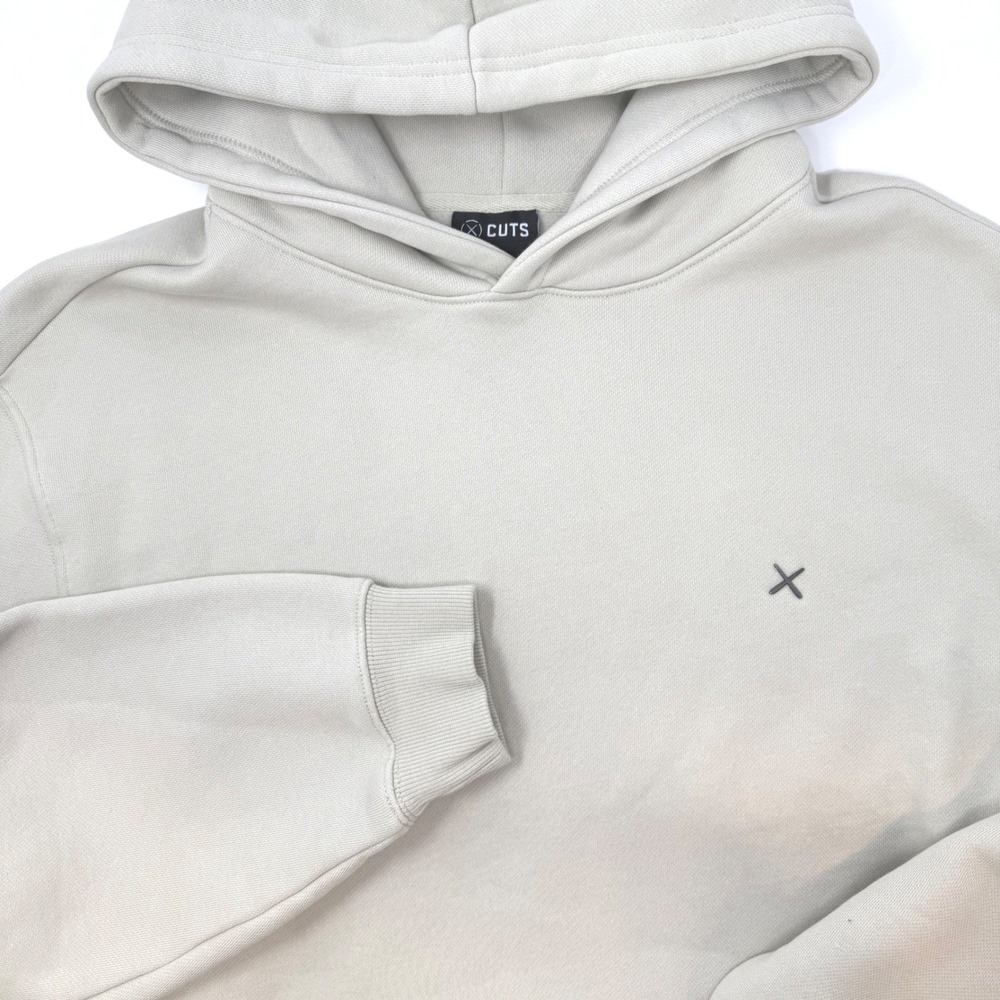 Cuts Clothing Hyperloop Hoodie Mens XXL Bone Beige Cotton Fleece‎ Pullover Logo